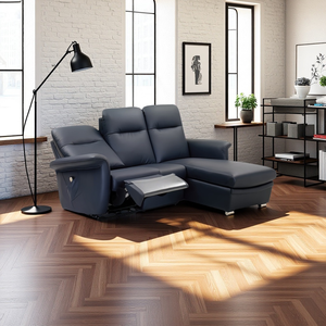 ชุดโซฟาปรับเอนได้แบบหรูหราทันสมัยเฟอร์นิเจอร์ห้องนั่งเล่นทำจากหนังโซฟาเข้ามุมปรับเอนได้ - Product Image 1