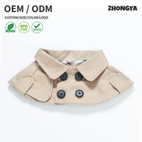 ZHONGYA Manteau Trench Classique de Luxe pour Animaux, Cape Bavoir Double Boutonnage, Élégant Foulard pour Chien, Style Britannique, Tenue en Polyester pour Chiens