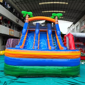 Palm Tree bouncy nước lâu đài hồ bơi trượt Inflatable Jumper thư bị trả lại nhà trở ngại trẻ em không khí Jumper Inflatable ướt/khô trượt nước - Product Image 1
