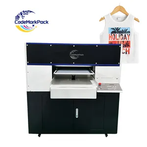 Pencetak Dtg digital stasiun ganda Codemarkpack langsung ke garmen langsung ke mesin cetak kaus Printer Dtg Flatbed garmen