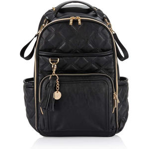 Nueva Bolsa de <span class=keywords><strong>Pañales</strong></span> Casual de Moda para Mamá y Bebé, de Poliéster, con Borla de Cuero Desmontable, Tipo Mochila - Product Image 4