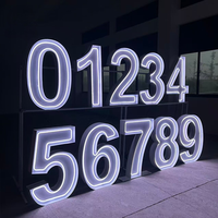 Sin Pedido Mínimo, Letras LED Gigantes de Metal IP65 Resistentes al Agua de 3, 4 y 5 Pies, Juego Completo de Números del 0 al 9, para Publicidad, Fiestas y Decoración de Bodas