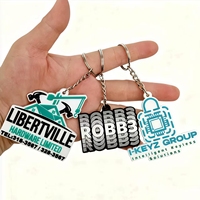 Porte-clés promotionnel en PVC souple avec logo d'entreprise 2D/3D, cadeau d'affaires en caoutchouc, porte-clés mignon style anime, porte-clés personnalisé avec logo et lettres