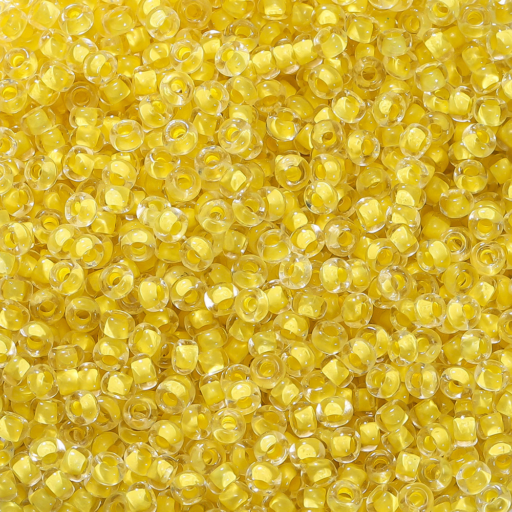Perles de rocaille chargées de verre - jaune