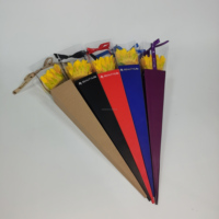 PRETYZOOM 10 pièces Supports de fleurs individuelles pour roses, pochettes cadeaux pour bouquets coniques, sacs d'emballage pour roses en papier