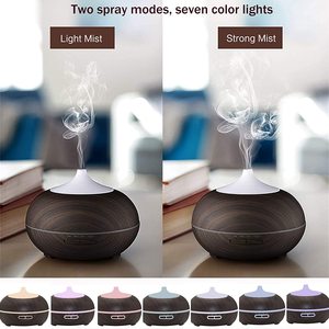 Diffuser Aroma minyak esensial ultrasonik, kendali jarak jauh 550ML, penyebar aromaterapi rumah tanpa air lampu LED serat kayu - Product Image 3
