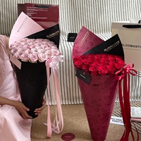Buket Kerucut Mawar Romantis Kreatif Bunga Sabun Buatan Ember Bunga Hadiah Ulang Tahun Festival Qixi