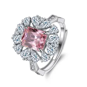 RINNTIN cincin dekoratif kristal kubik wanita, perhiasan indah zirkon dapat dilepas untuk Hari Valentine