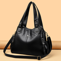 Sac fourre-tout à bandoulière de grande capacité en cuir PU souple vintage de luxe pour femmes Sac principal avec fermeture à glissière Sacs à main véritables
