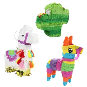 生日派对墨西哥节日和梅奥节装饰小彩虹美洲驼皮纳塔迷你驴猫皮纳塔