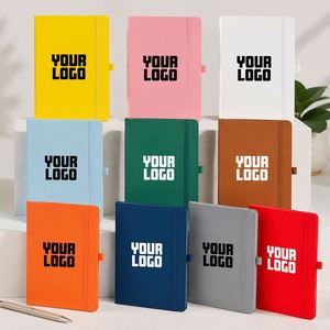 Wholesale Notebook Custom Event Promotional Gift <b>A5</b> Business Lined PU Leather Hardcover Notebook Custom Promotional Notebook - Product Image 1