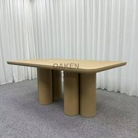 Meubles de salle à manger personnalisés américains OAKEN Factory, table à manger cylindrique, design minimaliste, meubles en bois massif pour la maison