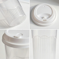 Gobelet jetable IML en plastique PP épaissi, résistant à la chaleur et anti-fuite, pour boissons, café, avec logo personnalisé, vente en gros