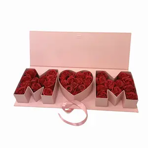 عرض ساخن بسعر الجملة 2024 هدية عيد الأم صناديق زهور للأمهات صناديق ورقية على شكل قلب