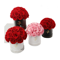 Boîte-cadeau de saint-valentin, vraie fleur immortelle conservée, roses éternelles, fleurs conservées pour toujours, boîte-cadeau pour la saint-valentin