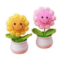 Crochet Mini Tournesol Rempotage Tricotage Maison Fleurs & Plantes Décoratives pour Noël ou Cadeaux D'anniversaire