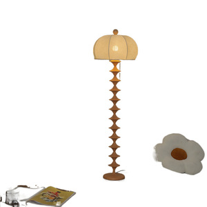 Lampe sur pied en bois style Wabi Sabi, source de lumière LED, commande par interrupteur, pour salon, chambre, bureau, décoration intérieure - Product Image 5