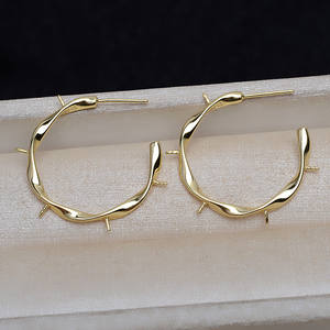 Han Handmade DIY Accessories S925 Silver Small <b>Shell</b> Long Ear Hook Female 7-13 Pearl Ear Hook 6mm <b>Bead</b> Size 1804 Empty Tray - Product Image 1