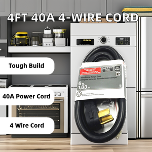 Srdt/drt 4/5/6 ft 125V PVC <span class=keywords><strong>AC</strong></span> dây điện nhiệm vụ nặng nề 4 chân 40 AMP srdt 4 dây phạm vi dài chúng tôi dây điện - Product Image 3