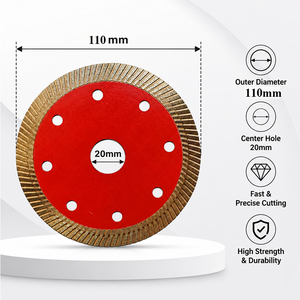 Disque <span class=keywords><strong>de</strong></span> coupe diamanté turbo soudé haute fréquence <span class=keywords><strong>de</strong></span> qualité industrielle 4/4,3/5 pouces pour carrelage en céramique, utilisation à sec, OEM - Product Image 3