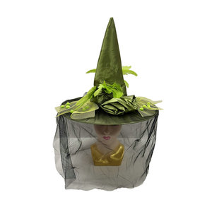Sombrero <span class=keywords><strong>de</strong></span> <span class=keywords><strong>Bruja</strong></span> Verde <span class=keywords><strong>de</strong></span> Halloween <span class=keywords><strong>con</strong></span> <span class=keywords><strong>Plumas</strong></span> y Velo, Estilo Mago <span class=keywords><strong>de</strong></span> Oz, Sexy - Product Image 2