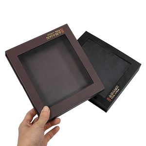 Custom Matt <b>Black</b> Paper Magnetic Closure Clear Window Gift <b>Box</b> Packaging With Clear PVC Window - Product Image 1