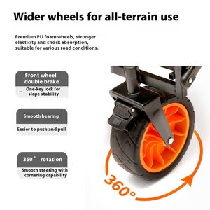 Outdoor <strong>Hand</strong>-Pull <strong>Folding</strong> Camping <strong>Cart</strong> Stainless Steel Camp Trailer &amp; Shopping Trolley for Stall Camping &amp; Travel - Product Image 4
