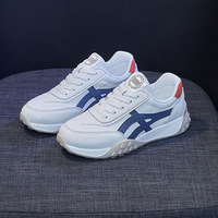 Chaussures décontractées pour femmes, style coréen, à lacets, avec doublure en maille, tige en PU, semelle extérieure en caoutchouc, pour le printemps, pour étudiantes, chaussures de course, style 'Dad Shoes' rehaussantes