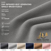 Tissu en polaire micro-polaire thermique à double brossage simple pile 70% polyester 30% hiverolle pour vêtements d'extérieur