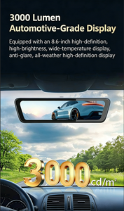 Cámara de Visión Trasera <span class=keywords><strong>Caska</strong></span> con Pantalla de 8.6 Pulgadas, Interfaz USB, Interfaz para Tarjeta TF, Lente Dual, Wifi, GPS, Monitor de Estacionamiento, Visión Nocturna - Product Image 3