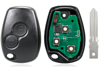 Coque de clé de voiture 2 boutons télécommande ABS Embryo VAC102/HU136T de remplacement avec puce 4A noire OEM pour