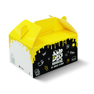 Caja de Cartón Plegable Multiusos para Comida para Llevar, Biodegradable, de Grado Alimenticio, con Asa de Papel - Product Image 3