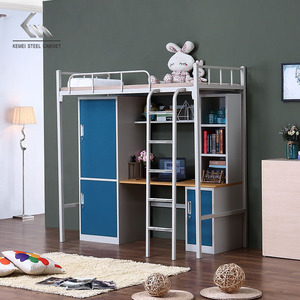 سرير نوم حديث متين من الفولاذ المعدني لسرير النوم المدرسي سرير بطابقين إطار حديدي لشقة غرفة نوم سرير شخصي - Product Image 4