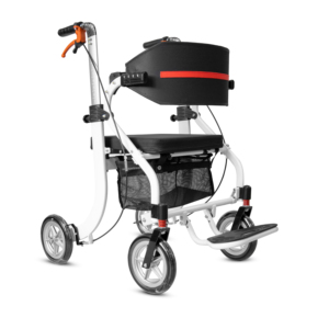 Déambulateur pliant manuel léger 3 en 1 pour personnes âgées, déambulateur compact en aluminium 3 en 1 <span class=keywords><strong>avec</strong></span> siège et fonction <span class=keywords><strong>chaise</strong></span> de transport - Product Image 1