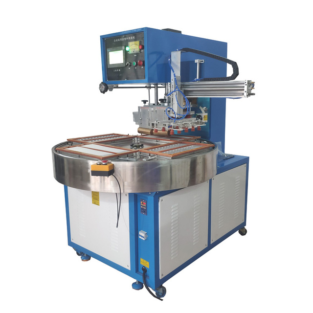 Automatic Turntable High Frequency PVC TPU Plastic Paper Card Welding Machine with Mechanical Arm