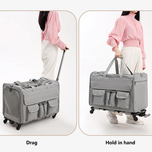 Havayolu onaylı tekerlekler üzerinde en büyük kapasiteli arabası arabası Pet haddeleme tekerlekler ile evcil hayvan çantası köpek kedi taşıyıcı özel Logo - Product Image 2