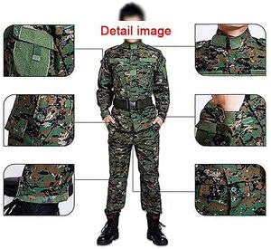 طقم سراويل موحدة تكتيكية مع حزام تمويه قميص موحد قتالي للرجال للصيد التكتيكي - Product Image 2