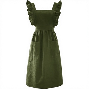 ผ้ากันเปื้อนเอวผ้าฝ้ายขายส่ง รับทำโลโก้ ผ้ากันเปื้อนผู้หญิงแบบไม่มีแขน สำหรับร้านดอกไม้ ร้านทำเล็บ ร้านกาแฟ ชุดทำงาน OEM - Product Image 4