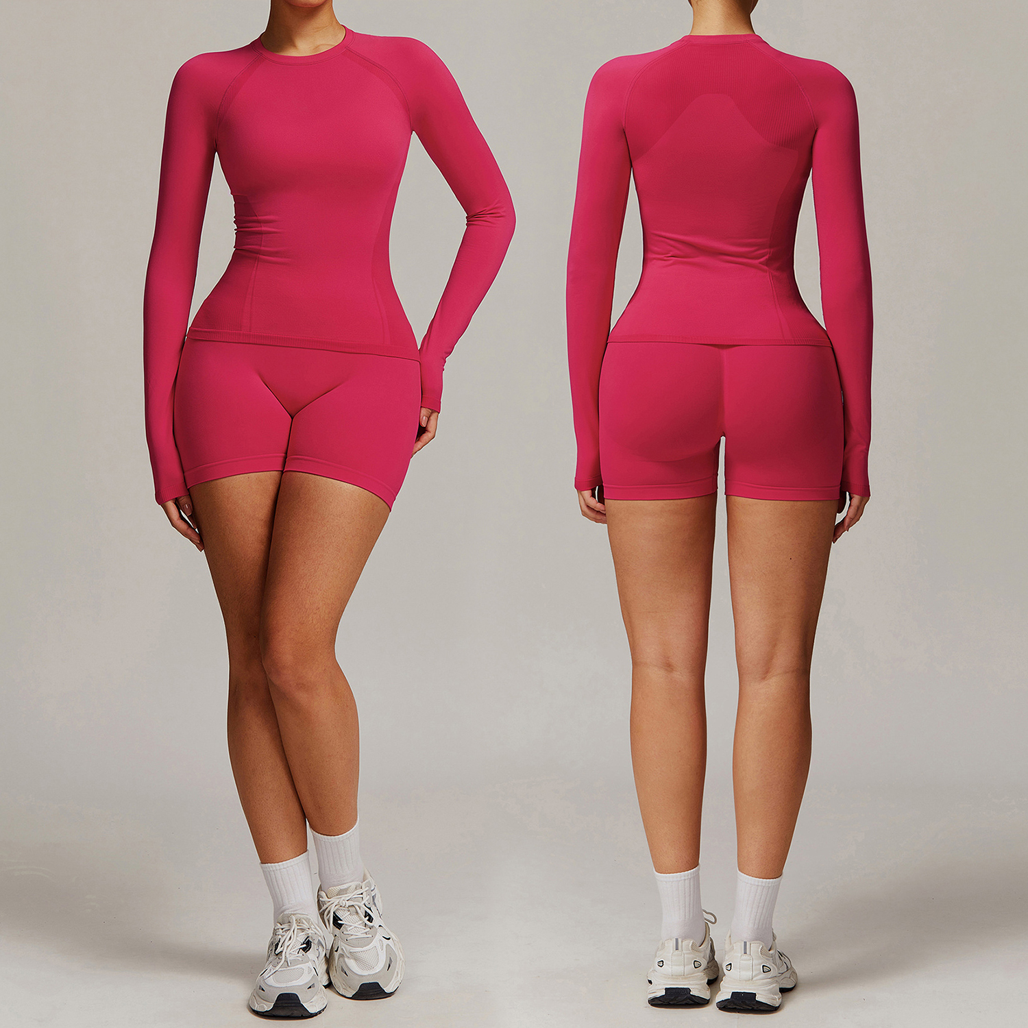 DTZ7731-4 Seamless Thread Tight Yoga Suit Three-piece Set Casual Quick-drying Fitness Suit Running Sports Suit