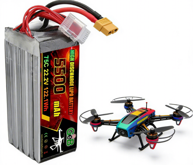 6S 22.2V 5500mAh 75C High Discharge Rate Battery Pack 100C Rechargeable Lipo Battery With XT60 Soft case for FPV Drone UAV