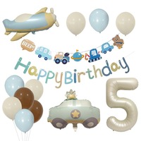 Ballons en latex et aluminium mats rétro de 32 pouces, épais, écologiques, blanc laiteux, thème voiture de police et avion, pour anniversaire, drapeau, fête prénatale numérique