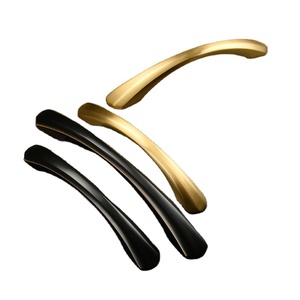 Modern Minimalist Single Hole Gold Black Brass Door <b>Handle</b> Pure <b>Copper</b> for Cabinets Wardrobes Drawers for Living Room - Product Image 4