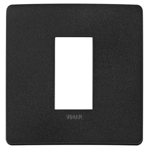 Plana Up 1M Matt Black Plate 9.7x12.5cm Wall <b>Switch</b> Cover Vimar - Product Image 1