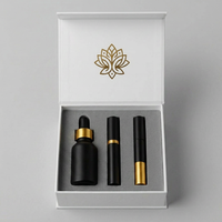 Boîte cadeau rigide haut de gamme à fermeture magnétique personnalisée, finition mate, emballage pour parfum et huile essentielle, insert en mousse, dorure or blanc