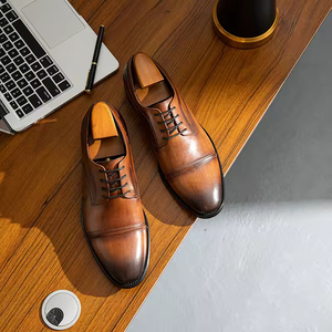 Zapatos de Cuero Italianos Hechos a Mano para Hombre, de Oficina, en Colores Mixtos, con Punta en Pico, Impermeables, con Cordones, que Aumentan la Altura, Elegantes y Casuales - Product Image 6