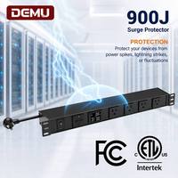 Boîtier de distribution d'alimentation PDU métallique 19 pouces pour montage en rack, avec protection contre les surtensions 900J, 12 prises US 15A, 1+1U, pour centre de données