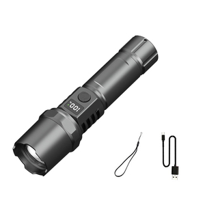 Nouvel affichage de puissance numérique Laser blanc Rechargeable par USB Super lumineux Portable Zoom télescopique lampe torche <span class=keywords><strong>LED</strong></span> lampe de poche tactique - Product Image 1