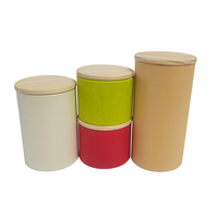 Tube Cylindrique en Carton Recyclé pour Boissons et Café, Impression Personnalisée, Couvercle en Bois, Thé, Flocons d'Avoine, Noix, Croustilles, 100% Recyclable