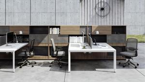 Multi-User 6-Person Modern <b>Wooden</b> Modular Workstation Office <b>Desks</b> with Partition Table Set for Teams - Product Image 5