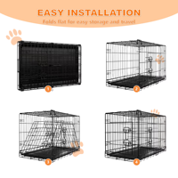 Cage pour chien en fil métallique avec motif animal simple, pliable et avec plateau en plastique pour grands chiens